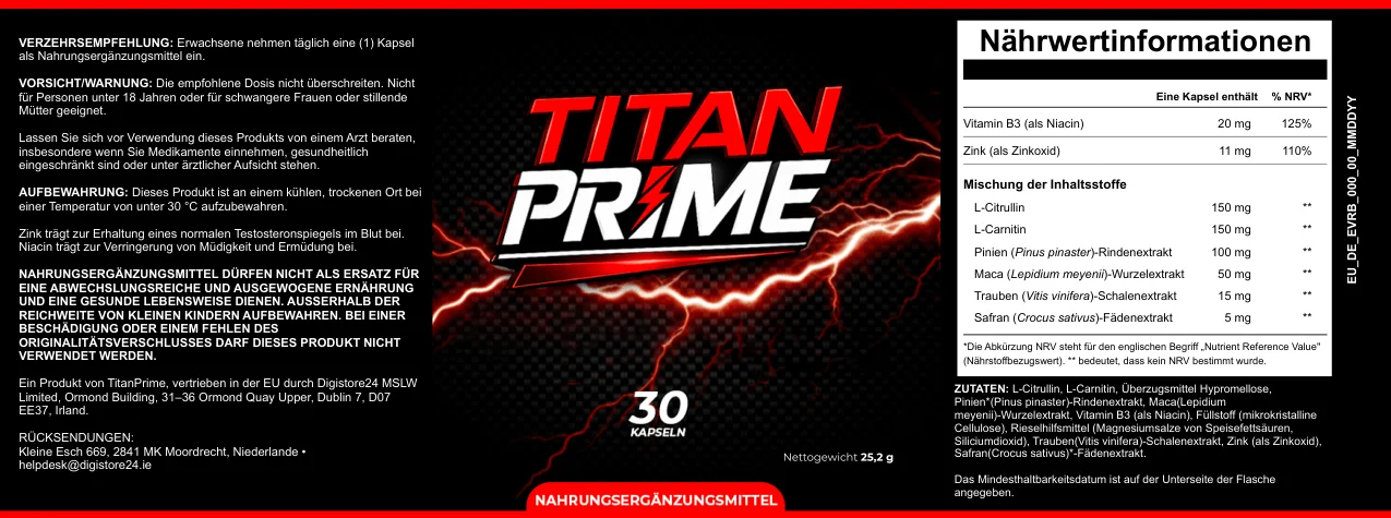 TitanPrime™ Etikett
